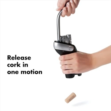 OXO Steel Vertical Lever Corkscrew with Removable Foil Cutter