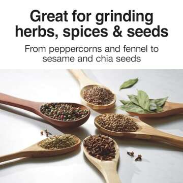 Proctor Silex Electric Coffee Grinder for Beans, Spices and More, Stainless Steel Blades, 12 Cups, White