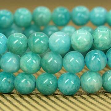 Natural Brazilian Amazonite Gemstone 6mm Round Beads Stretch Bracelet 7" Unisex