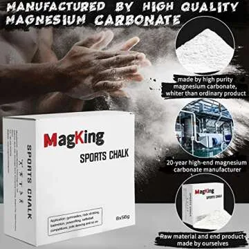 MagKing Gym Chalk Blocks, for Rock Climbing, Weightlifting, Workout Lifting, Gymnastics Bars, Crossfit, Magnesium Carbonate Chalk, 2oz, 1lb, 8 blocks