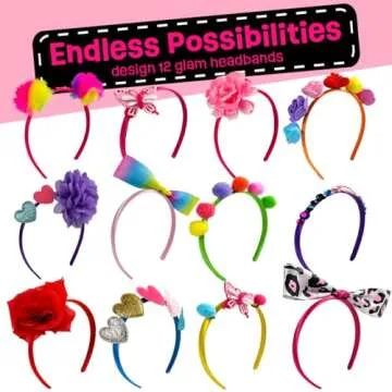 Headband Making Kit for Girls - Make Your Own Fashion Headbands - Hair Accessories Girls Crafts Ages 5-7 - DIY Arts and Crafts Birthday Gifts for 5 6 7+ Year Old Girls – 5 6 7 Year Old Girl Gift Ideas