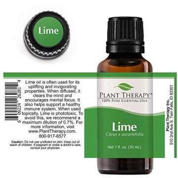 Plant Therapy Lime Essential Oil 30 mL (1 oz) 100% Pure, Undiluted, Therapeutic Grade