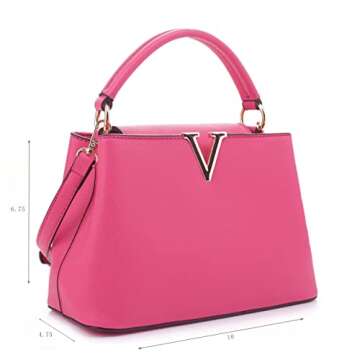 EVVE Women's Small Satchel Bag Classic Top Handle Purses Fashion Crossbody Handbags with Shoulder St...