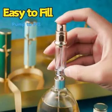 BRARIOS Travel Perfume Atomizer Bottle, Refillable Perfume Mini Spray Bottles, Genuine Leather Cologne Dispenser, Portable Empty Perfume Spray Bottle (Blue)