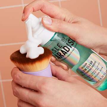 Isle of Paradise Glow Clear Self-Tanning Mousse, Medium (Golden Glow) - Red Cancelling and Color Correcting Tanning Foam, Vegan and Cruelty Free, 6.76 Fl Oz