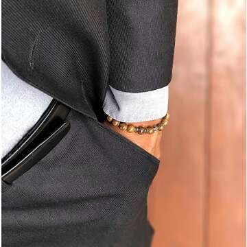 Wood Beaded Cross Bracelet for Men - Stylish Accessory