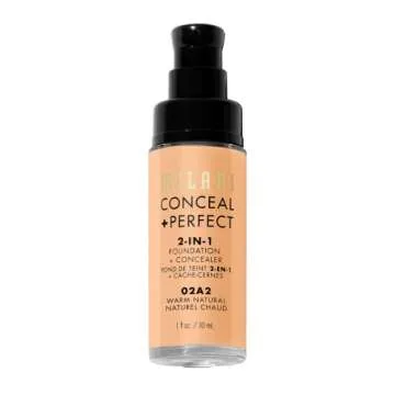 Milani Conceal + Perfect 2-in-1 Foundation + Concealer - Warm Natural (1 Fl. Oz.) Cruelty-Free Liquid Foundation - Cover Under-Eye Circles, Blemishes & Skin Discoloration for a Flawless Complexion