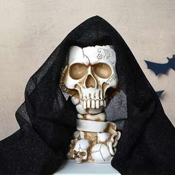 Halloween Vase, Skull Planter Pot, Halloween Planter, Skull Flower Pot, Goth Flower Pots, Skull Deco...