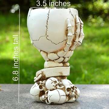 Halloween Vase, Skull Planter Pot, Halloween Planter, Skull Flower Pot, Goth Flower Pots, Skull Decor, Day of the Dead Planters, Gothic Plant Pots Indoor/Outdoor/Home Decorations Gifts(Antique White)…