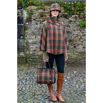 Mucros Weavers Irish Tweed Poncho for Women Made in Ireland 100% Irish Wool - One Size
