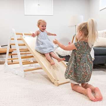 Little Partners Learn 'N Climb Wooden Climbing Triangle Foldable Wood Climbing Gym for Toddlers, Tri...