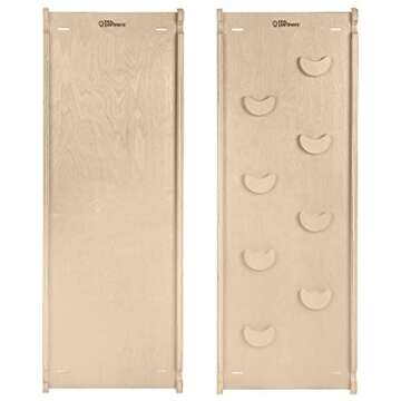 Little Partners Learn 'N Climb Wooden Climbing Triangle Foldable Wood Climbing Gym for Toddlers, Triangle Climber w/Slide Ramp for Skill Development, 3 Height Positions (White w/Natural)