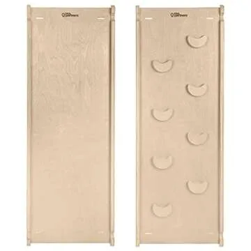 Little Partners Learn 'N Climb Wooden Climbing Triangle Foldable Wood Climbing Gym for Toddlers, Triangle Climber w/Slide Ramp for Skill Development, 3 Height Positions (White w/Natural)