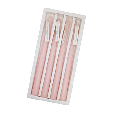 4 PCS Baby Pink Taper Candles - Rose Scented Candles for Stylish Celebrations