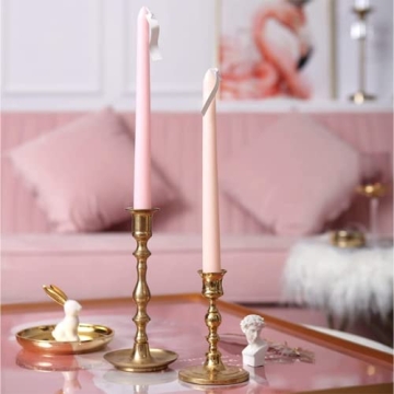 4 PCS Baby Pink Taper Candles - Rose Scented Elegance
