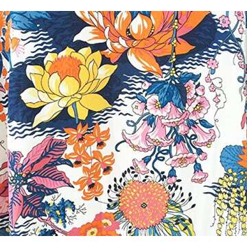 Relipop Women's Sheer Chiffon Blouse Floral Kimono Cardigan