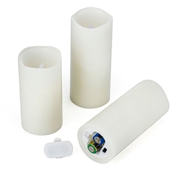 Flameless Candles with Remote Set of 9 Real Wax Pillar