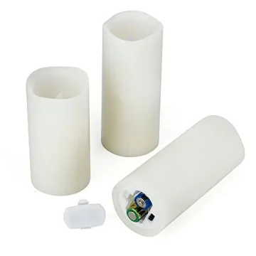 Flameless Candles with Remote Set of 9 Real Wax Pillar