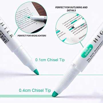 YOOUSOO 25 Pack Pastel Highlighters for Students & Artists