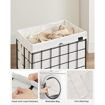SONGMICS Collapsible Laundry Hamper with Washable Liner