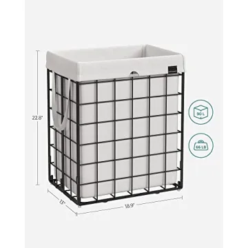 SONGMICS Collapsible Laundry Hamper with Washable Liner