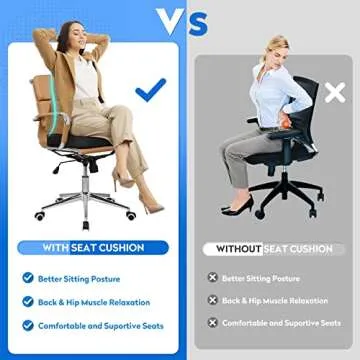 CushZone Seat Cushion for Office and Car Seating