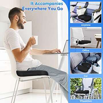 CushZone Seat Cushion for Office and Car Seating