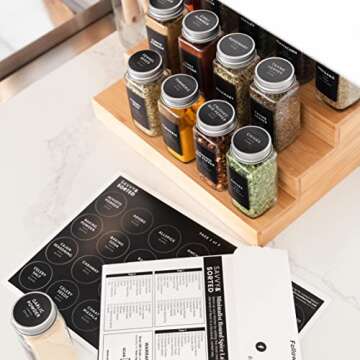 SAVVY & SORTED 140 Round Labels for Kitchen Spice Jars