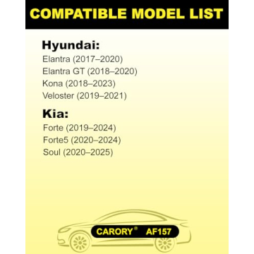 CARORY AF157 Engine Air Filter for Hyundai Elantra and Kia Forte (2017-2024)