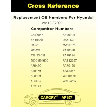 CARORY AF157 Engine Air Filter for Hyundai & Kia Vehicles