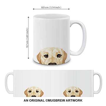 MUGBREW Cream Labrador Retriever Dog Ceramic Coffee Mug Tea Cup, 11 OZ