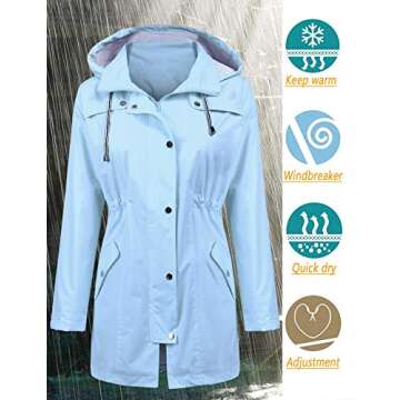 Casual Sportswear Sport Rain Jacket Women's Hooded Waterproof Jacket lightweight Softshell Active Ou...