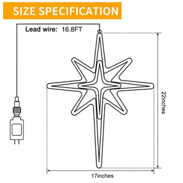 22" Bethlehem Star Outdoor Christmas Lights - 90 LEDs