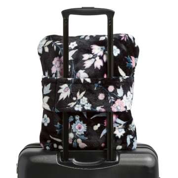 Vera Bradley Plush Fleece Travel Blanket with Trolley Sleeve, Botanical Ditsy