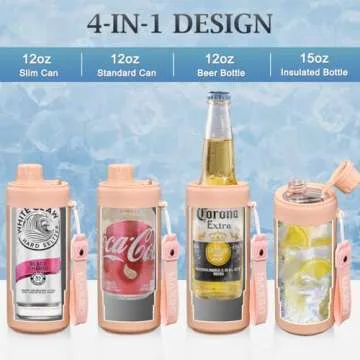 MAXSO Insulated Can Cooler with Fizz Lid for Cold Drinks