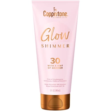 Coppertone Glow Hydrating Sunscreen with Illuminating Shimmer SPF 30, 5 oz