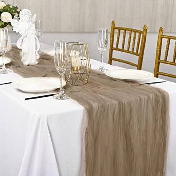 Gauze Fabric Boho Table Runner 6-Pack for Weddings