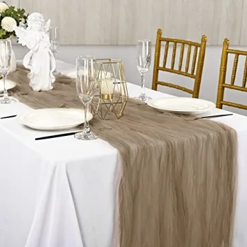 Gauze Fabric Boho Table Runner 6-Pack for Weddings