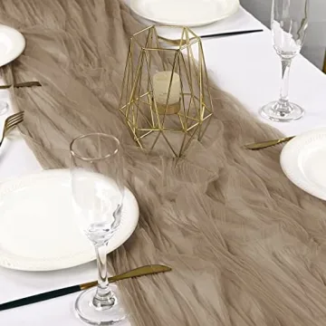 Gauze Fabric Boho Table Runner 6-Pack for Weddings