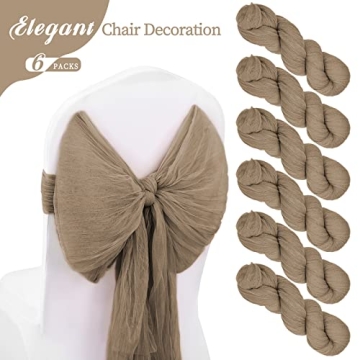 Gauze Fabric Boho Table Runner 6-Pack for Weddings