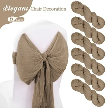 Gauze Fabric Boho Table Runner 6-Pack for Weddings