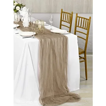 Gauze Fabric Boho Table Runner 6-Pack for Weddings