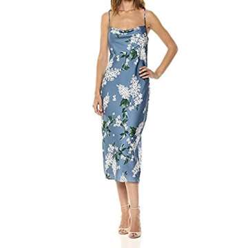 xxxiticat Women's Sleeveless Spaghetti Strap Satin Dress Cocktail Beach Evening Party Cowl Neck Dot ...