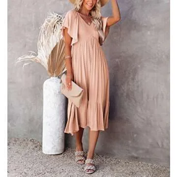 Zwurew Women's Boho Summer Dress - Casual Elegant Maternity Style