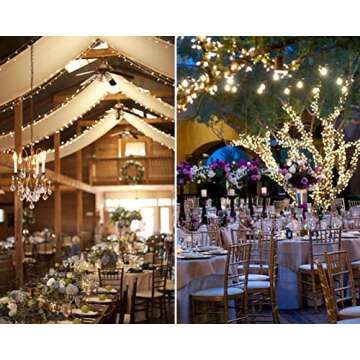 Twinkle Star 200 LED String Lights, 66 ft Plug in String Lights 8 Modes Waterproof for Indoor Outdoor Christmas Tree Wedding Party Bedroom Warm White