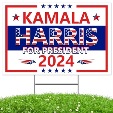 Kamala Harris Yard Sign 18x12in Double-Sided 2024