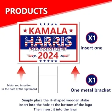 Kamala Harris 2024 Yard Sign Double-Sided for Election