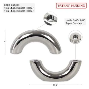 AERLO Ceramic Candle Holder Set - Decorative Candle Stick Candle Holders - Modern Decor for Dining Table, Living Room Coffee Table, or Shelf - Minimalist Candelabra for 3 Taper Candles (Silver)