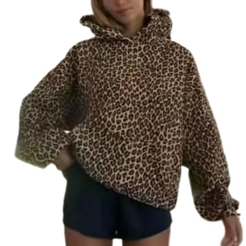 Vhitler Cheetah Print Pullover Sweatshirt Hooded Y2k Graphic Hoodies Oversized Leopard Print Hoodie ...