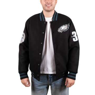 Ultra Game Men's Classic Varsity Coaches Jacket for NFL Fans
